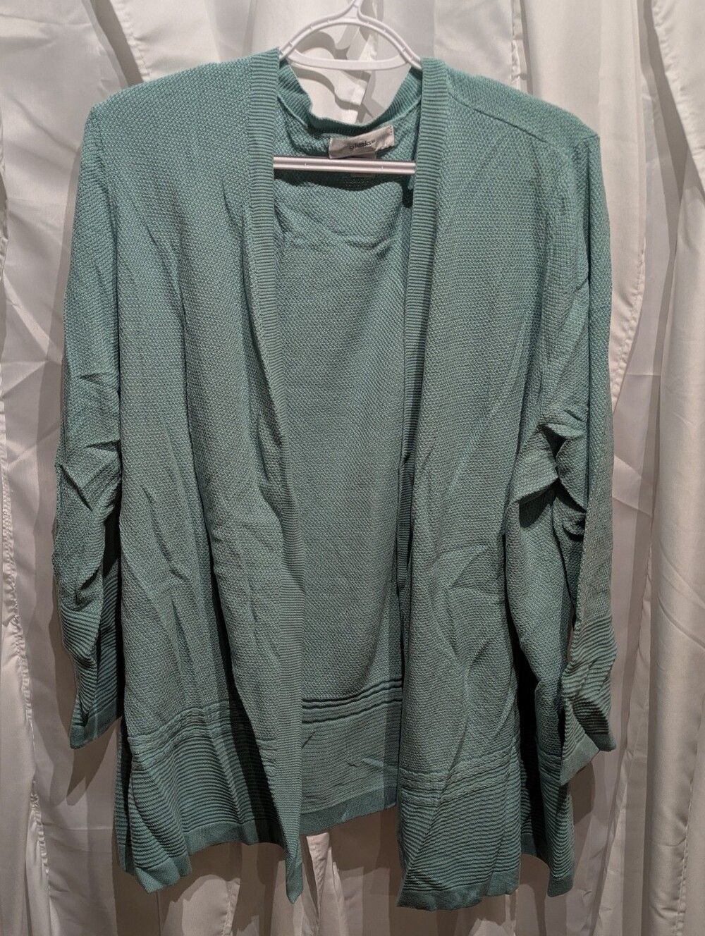 17 cj banks® Sea Foam Green Textured Fine Knit Back Cut-Out Top - 2X